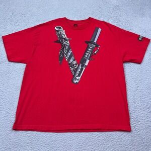 WWE Mens Shirt 2X Red Shinsuke Nakamura The Vibe 2017 Strong Style Ninja‎ Sword